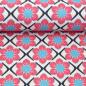Preview: Baumwollcanvas Rocha Retro Blumen pink/naturweiß by Swafing